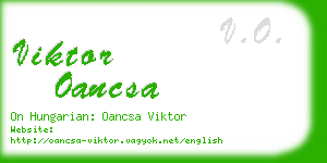 viktor oancsa business card